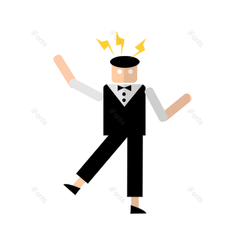 卡通图片,插画元素,蓝色PNG,男士免抠素材
